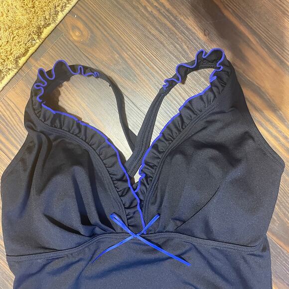 Gabar One Piece Ruffle Front Halter Neck Swimsuit size 16 - Picture 3 of 12